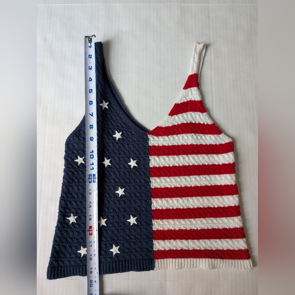 American Flag Knit Tank Top Small - Picture 8 of 12